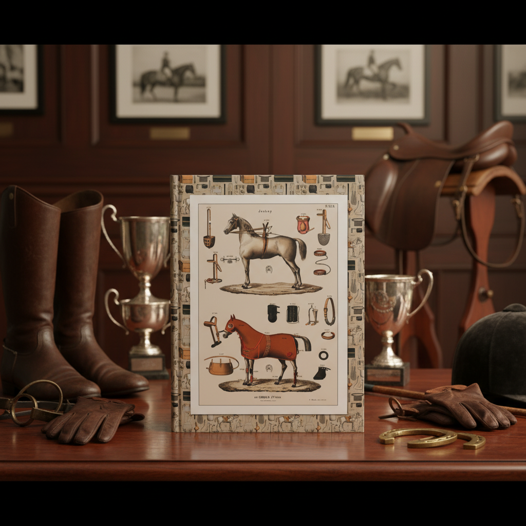 Equestrian equipment journal with vintage horse tack saddles bridles riding boots spurs equestrian heritage Alp Camille Jeune 1890 Parisian saddlery - LeBonJournal
