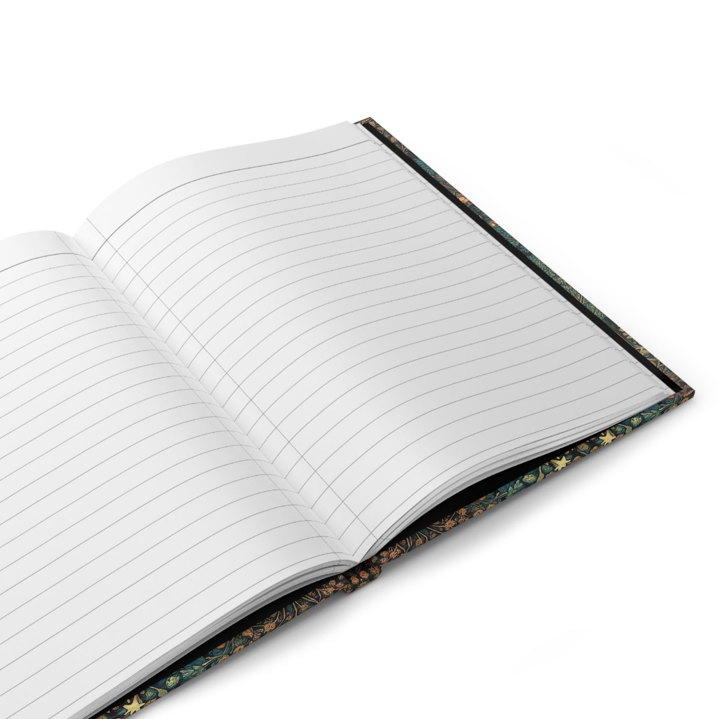 European songbirds hardcover journal open showing 128 ruled pages for writing with matte finish and durable casewrap binding - LeBonJournal