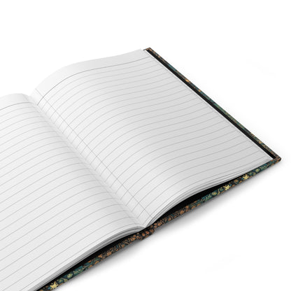 European songbirds hardcover journal open showing 128 ruled pages for writing with matte finish and durable casewrap binding - LeBonJournal