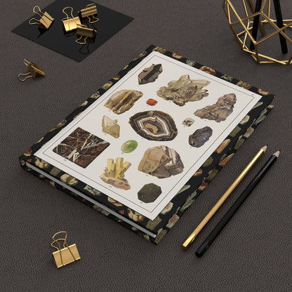Feliks Wermiński 1893 mineral specimens journal on desk with gold clips for geology notes - LeBonJournal