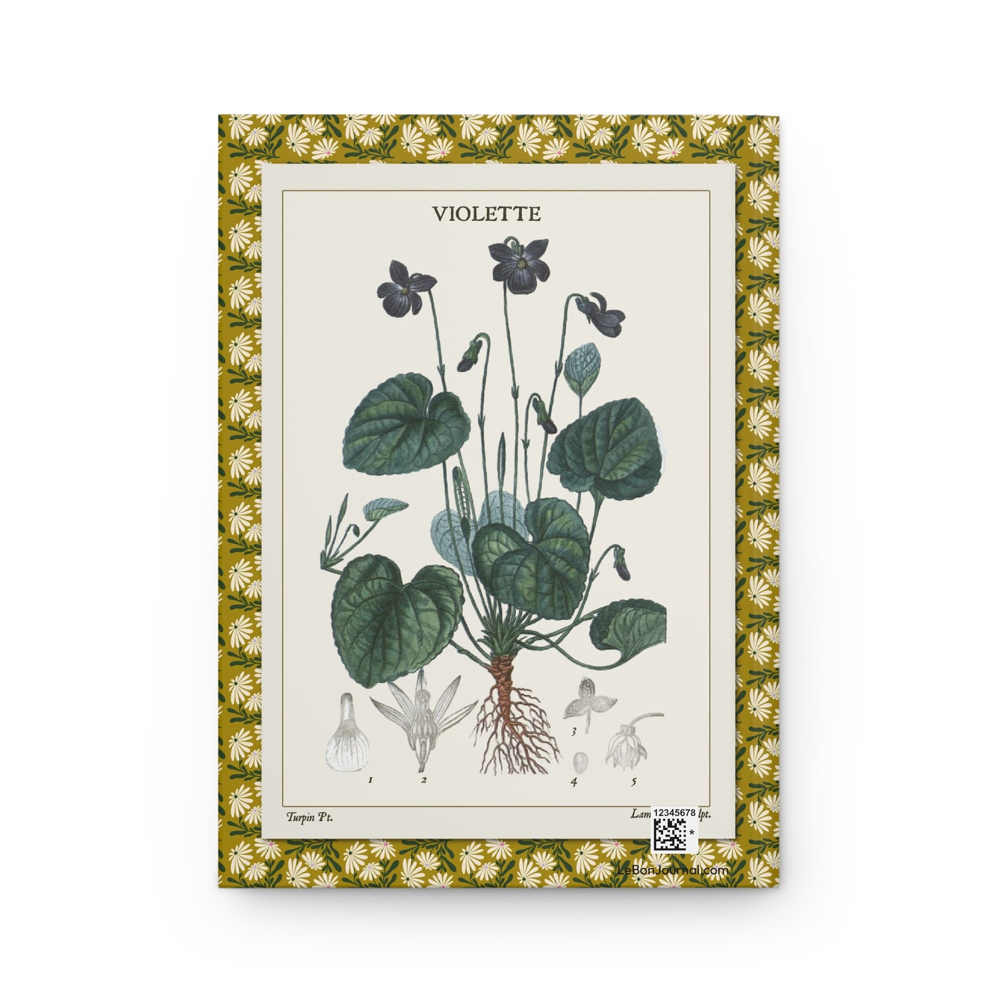Flore médicale journal back cover with Violette violet plate 348 from 1814 - LeBonJournal.