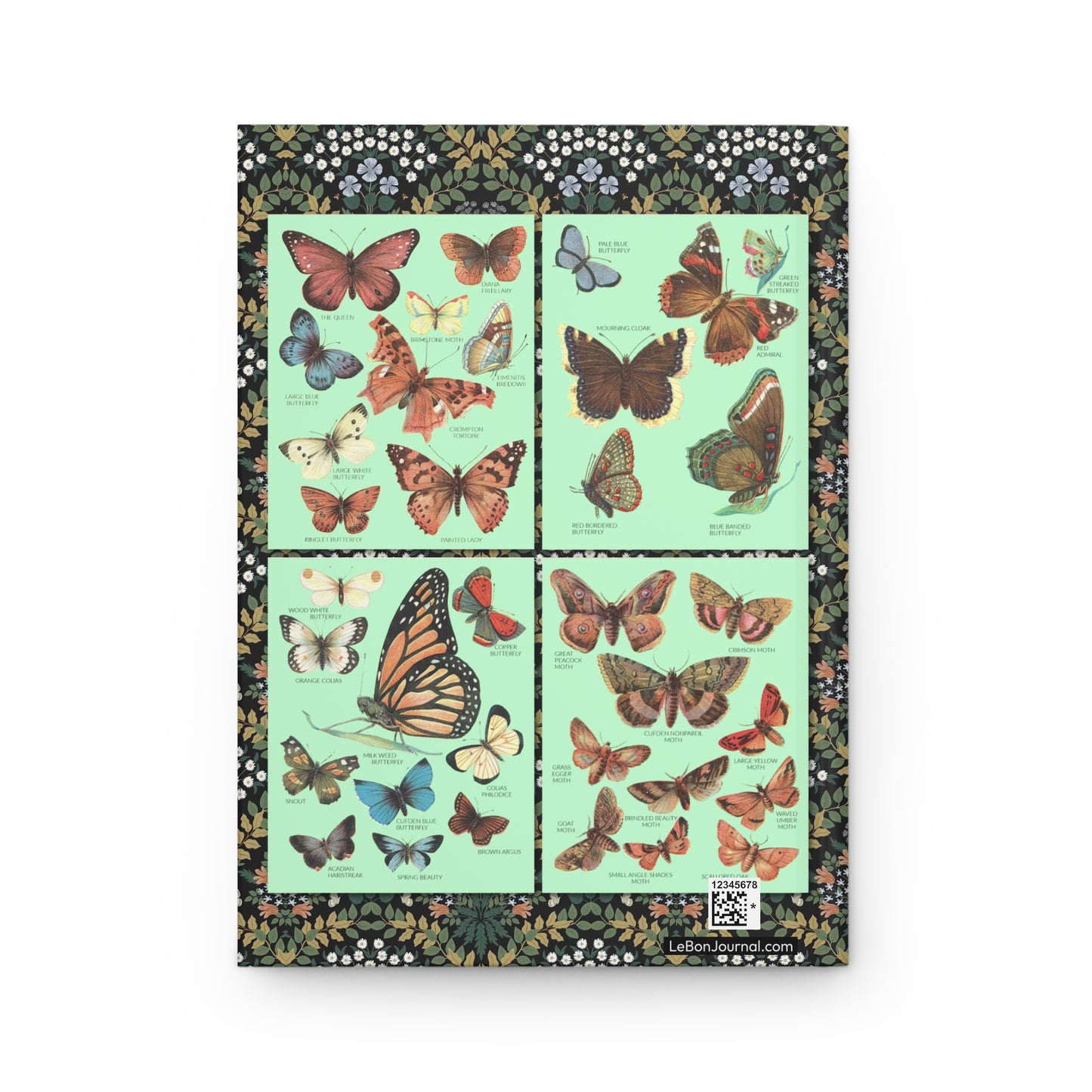 four classic butterfly moth plates back cover from Johnson's 1896 Cyclopedia Victorian scientific collage - LeBonJournal
