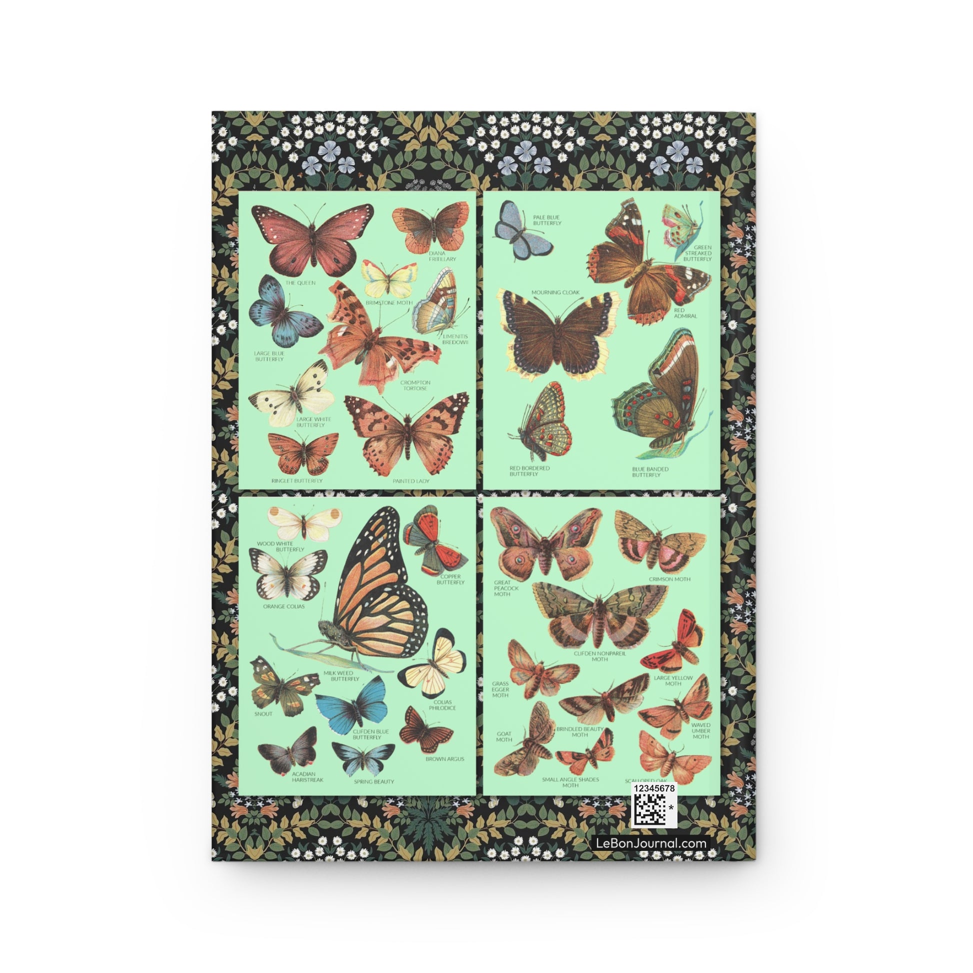 four classic butterfly moth plates back cover from Johnson's 1896 Cyclopedia Victorian scientific collage - LeBonJournal
