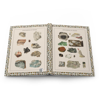 Gustav von Hayek mineral specimens journal open showing casewrap binding with 1887 geology plates - LeBonJournal