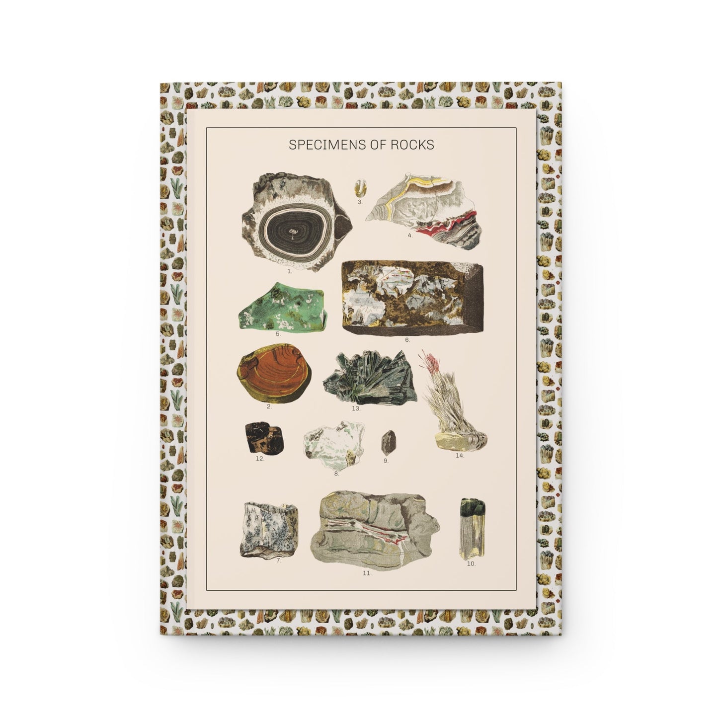 Gustav von Hayek journal front cover with 1887 Plate 118 mineral specimens opal jasper onyx - LeBonJournal