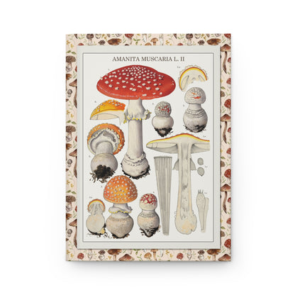 Mushroom journal front cover with Hans Walty Amanita muscaria fly agaric illustration - LeBonJournal