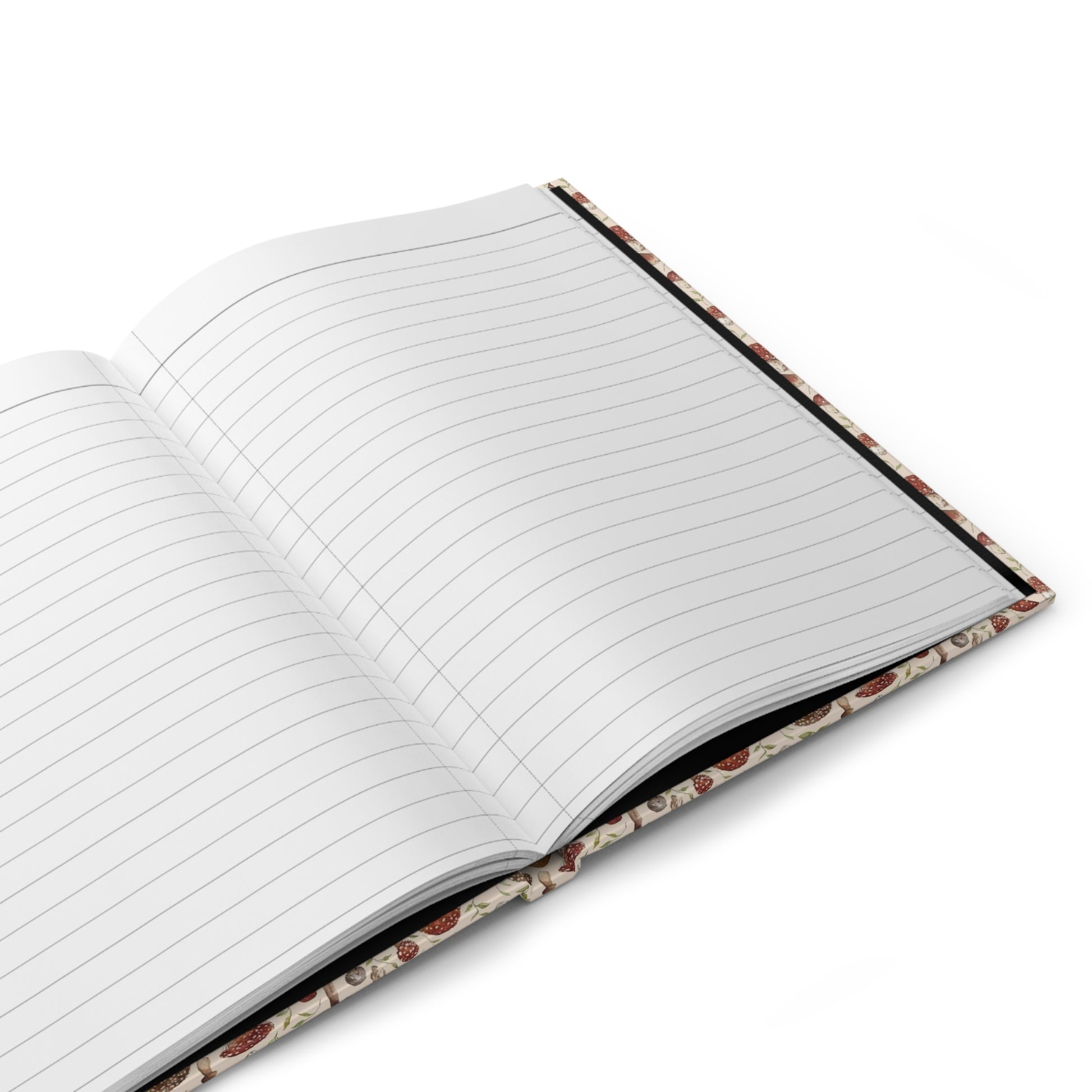 Open Hans Walty mushroom journal showing 150 lined perforated pages for foraging notes - LeBonJournal