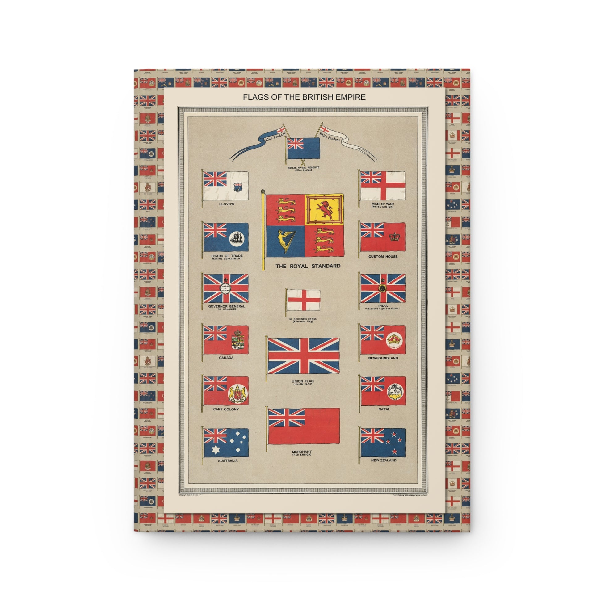 Harmsworth Atlas journal front cover with 1908 Flags of the British Empire chart - LeBonJournal