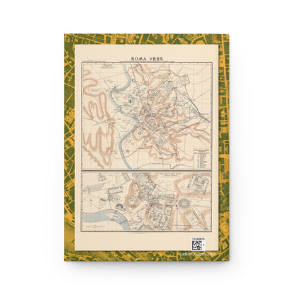 Rome journal back cover with 1914 Heinrich Kiepert Roma Urbs historical map - LeBonJournal