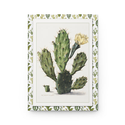 Front cover of hardcover journal featuring Herman Saftleven Pear Cactus in Bloom 1683 flowering prickly pear Dutch Golden Age drawing - LeBonJournal