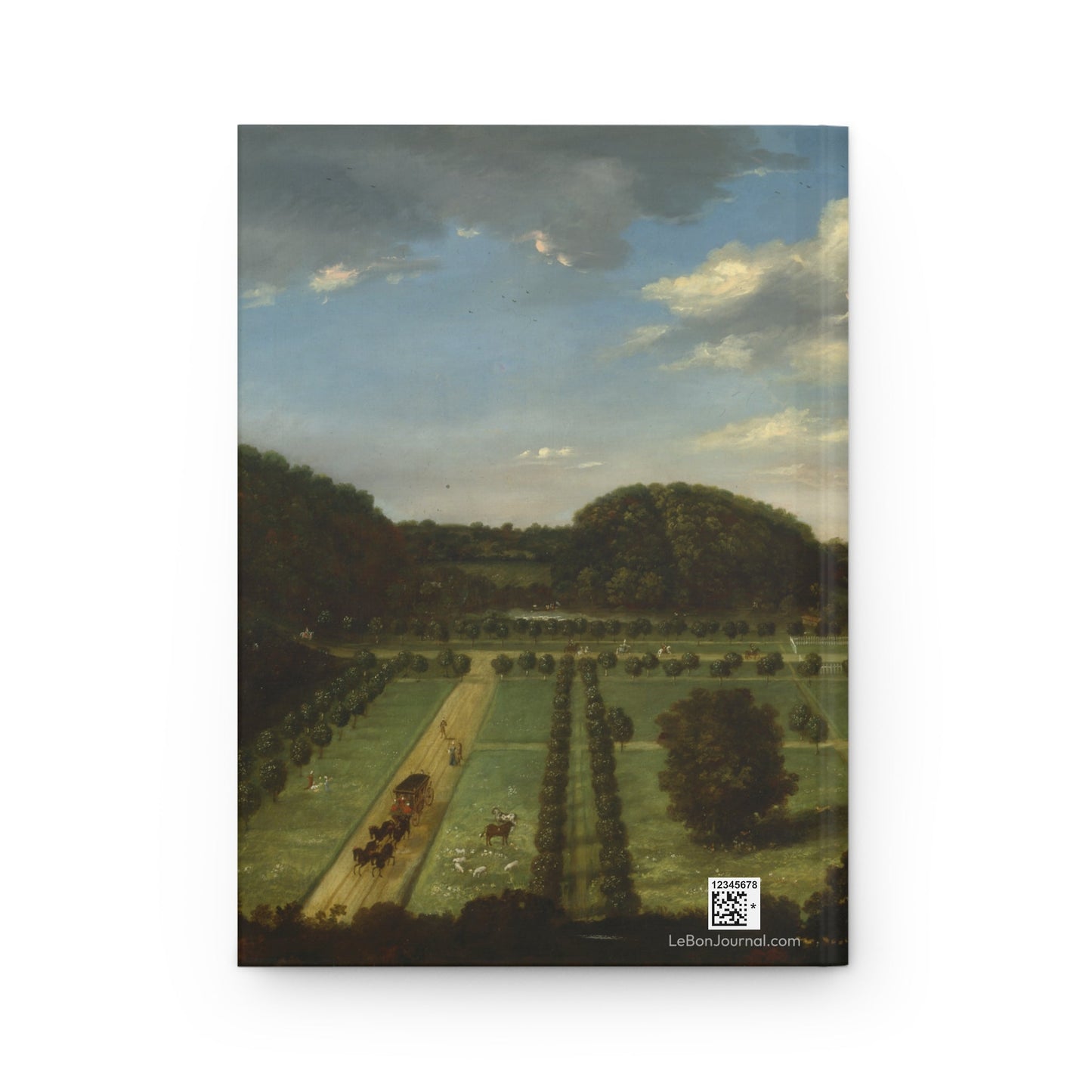 Jan Siberechts journal back cover with 1675 Bayhall Kent countryside landscape detail - LeBonJournal