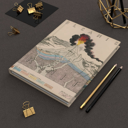 John Morris 1850s geological diagram journal on desk with gold clips for field research - LeBonJournal