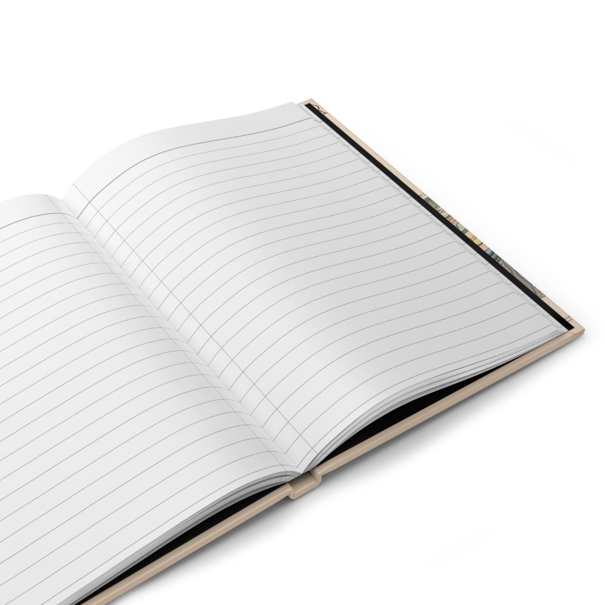 Open John Morris geological journal showing 150 lined perforated pages for field notes - LeBonJournal