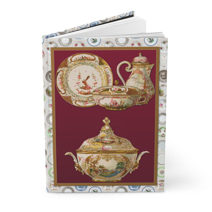 Karl Berling 1900 Meissen porcelain journal with German botanical ceramic art plates - LeBonJournal
