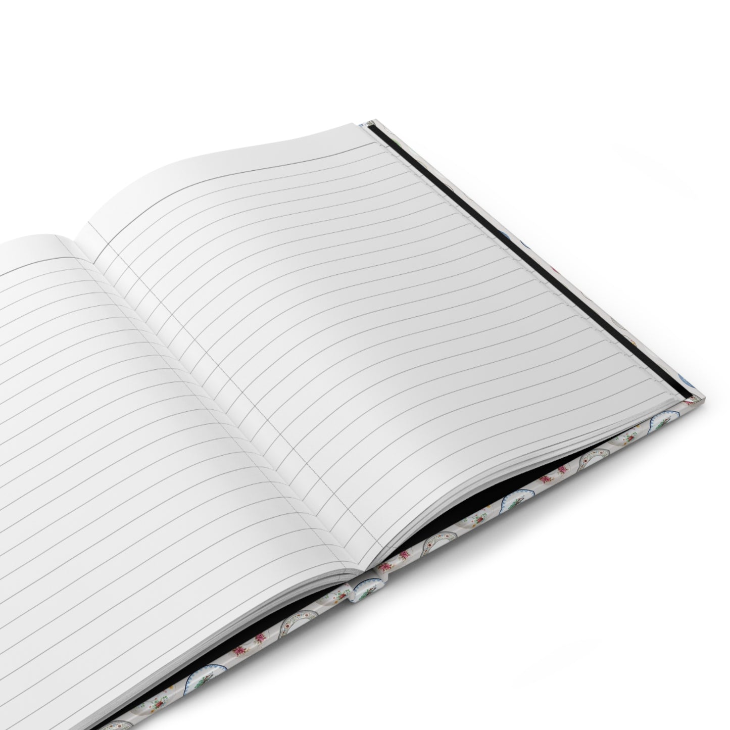 Open Karl Berling Meissen porcelain journal showing 150 lined perforated pages for decorative arts notes - LeBonJournal