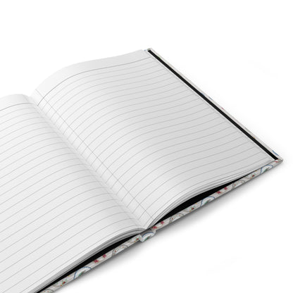 Open Karl Berling Meissen porcelain journal showing 150 lined perforated pages for decorative arts notes - LeBonJournal