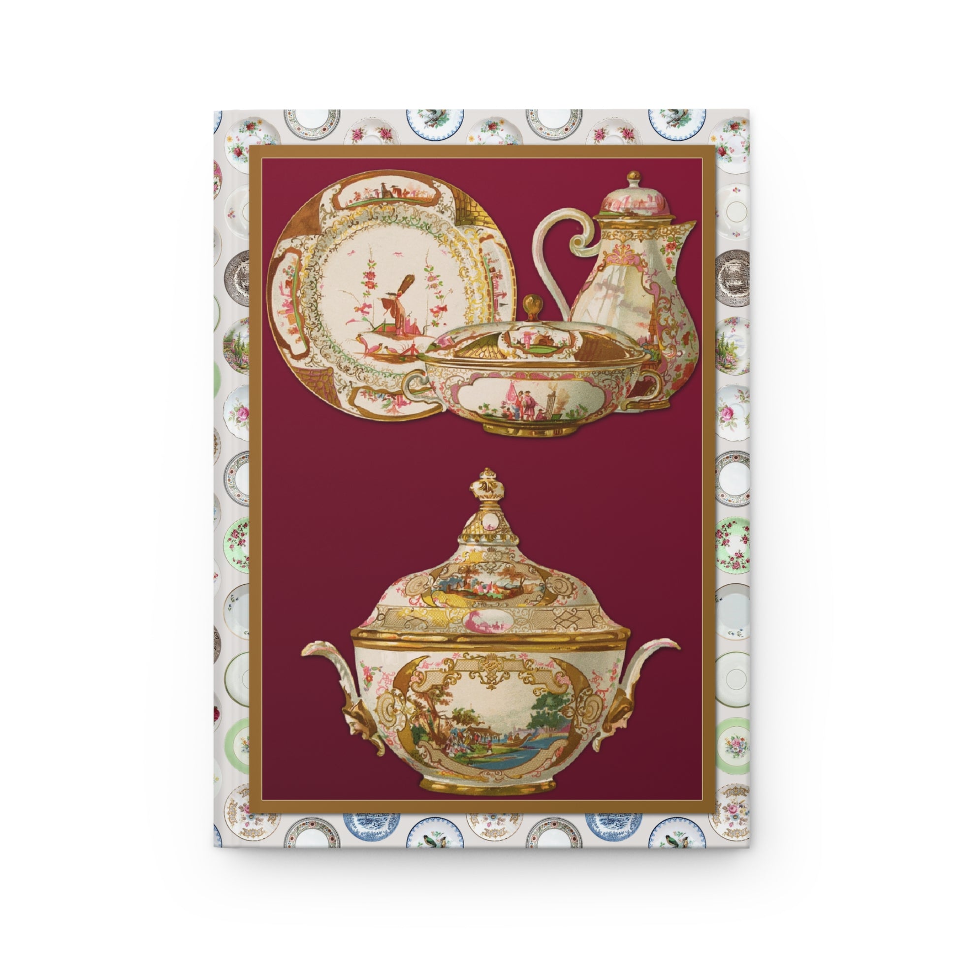 Karl Berling journal front cover with 1900 Plate 7 Meissen porcelain botanical design - LeBonJournal
