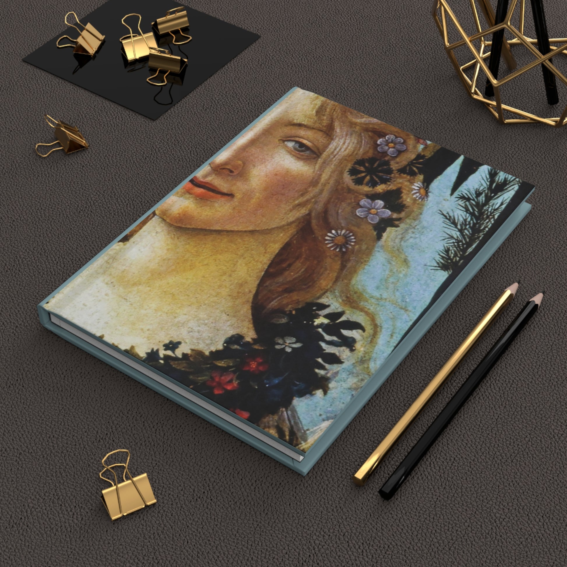 La Primavera journal with fresh spring flowers roses daisies art history books Renaissance Florence Uffizi Gallery Botticelli masterpiece - LeBonJournal