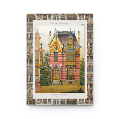 Front cover of hardcover journal featuring Leseine Frères Petit Hôtel à Colombes from Architecture Nouvelle 19th-century French villa design - LeBonJournal