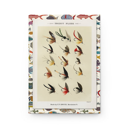 Mary Orvis Marbury journal front cover with 1892 trout fly patterns from Favorite Flies - LeBonJournal
