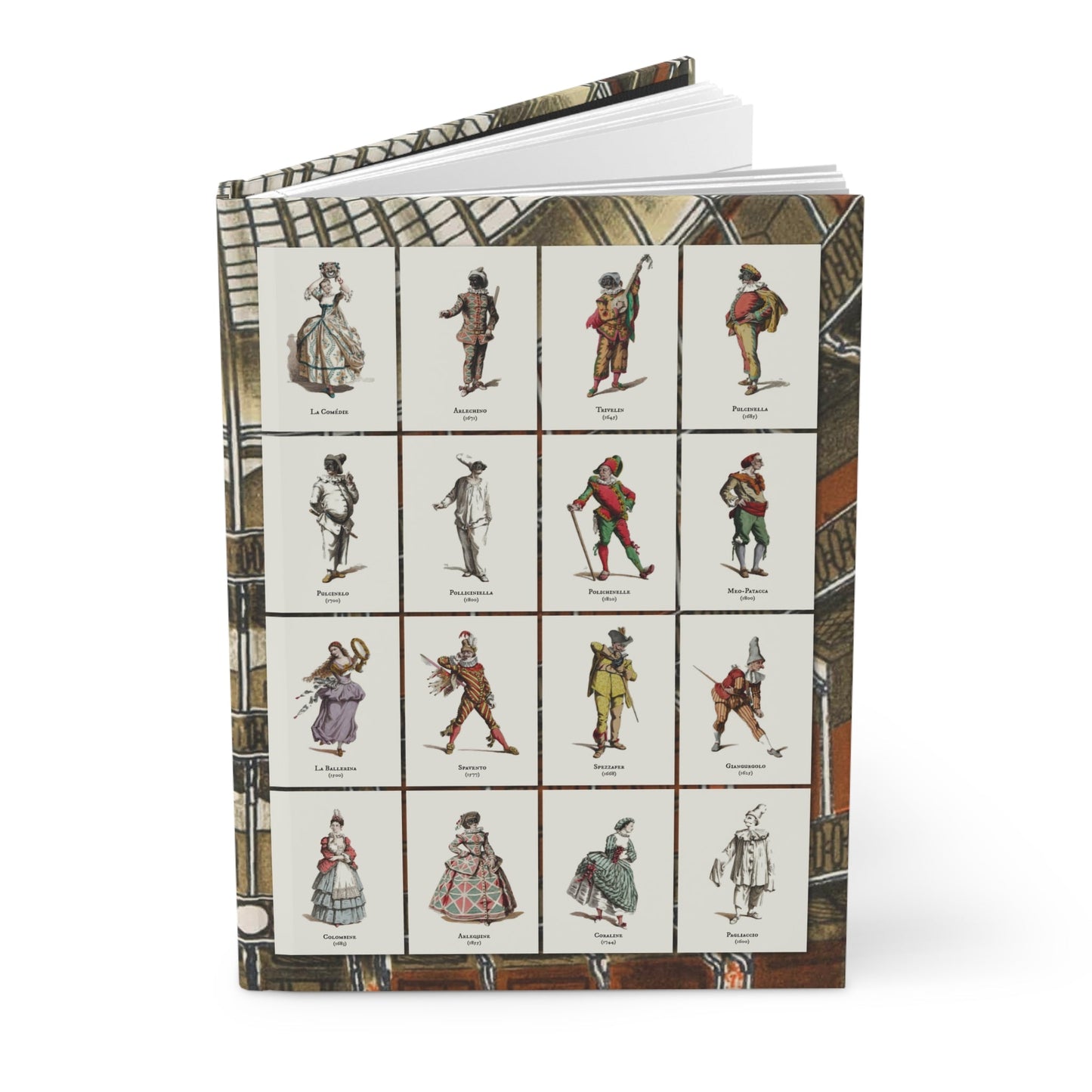 Maurice Sand Commedia dell'Arte journal with 32 character mosaic from Masques et Bouffons - LeBonJournal