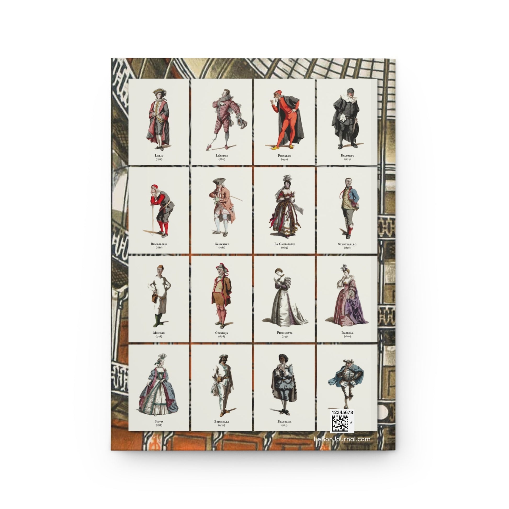 Commedia dell'Arte journal back with 16 characters including Pantalon, Brighella and Isabella - LeBonJournal