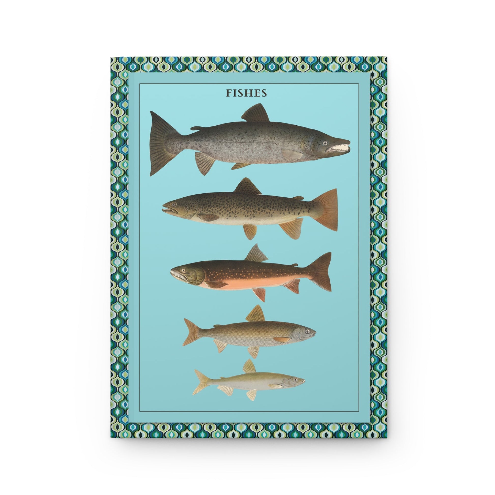 Max Richter journal front cover with 1939 Fiskar VI Swedish school poster salmon trout - LeBonJournal