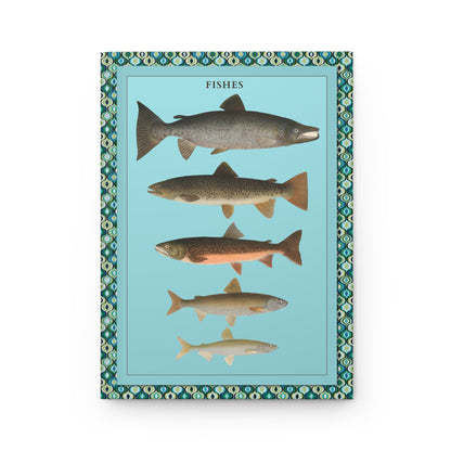 Max Richter journal front cover with 1939 Fiskar VI Swedish school poster salmon trout - LeBonJournal