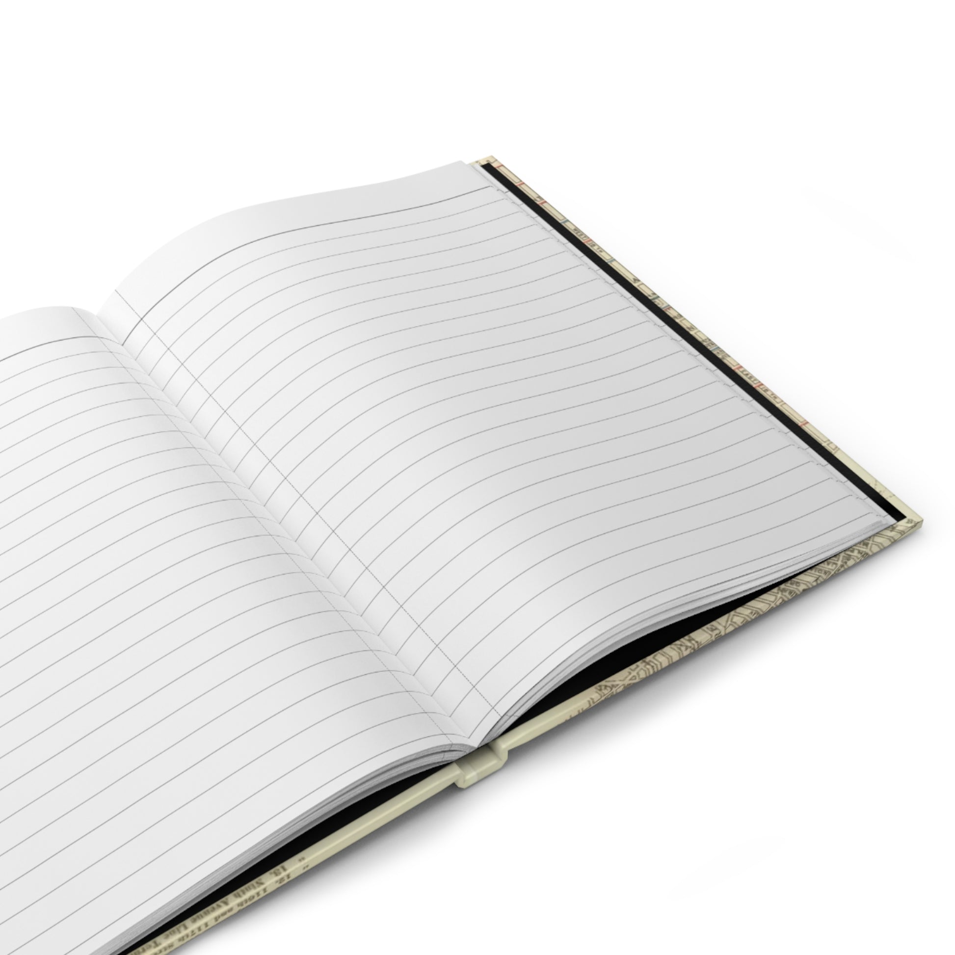New York Wonder City hardcover journal open showing 128 ruled pages for writing with matte finish and durable casewrap binding - LeBonJournal