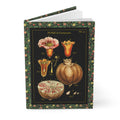 Pomegranate botanical hardcover journal featuring John Miller 1779 hand-colored copperplate engraving Punica granatum anatomy contemporary black background
 - LeBonJournal