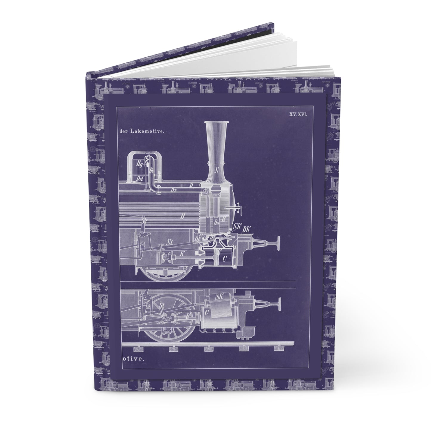 R. Menzel 1908 locomotive blueprint journal with steam engine technical illustration - LeBonJournal
