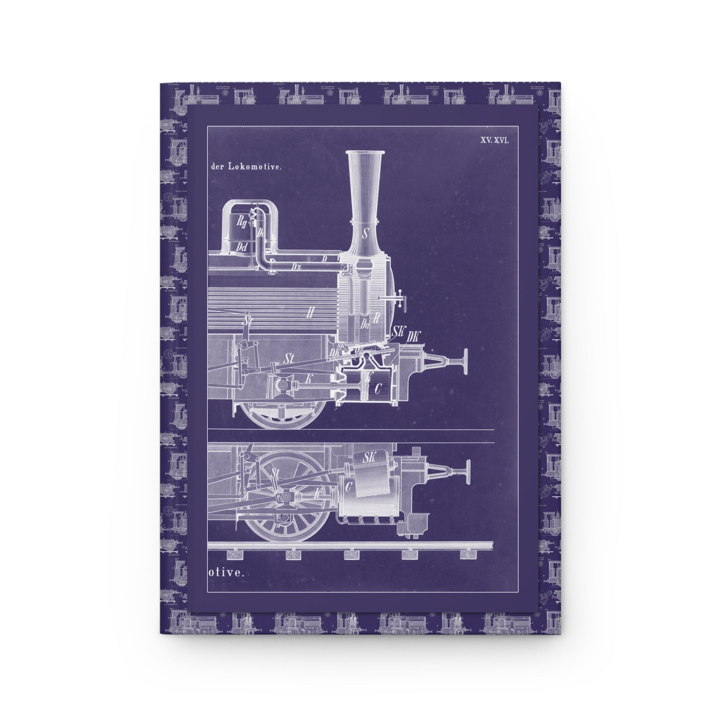 R. Menzel journal front cover with 1908 Lokomotiv forward section blueprint - LeBonJournal