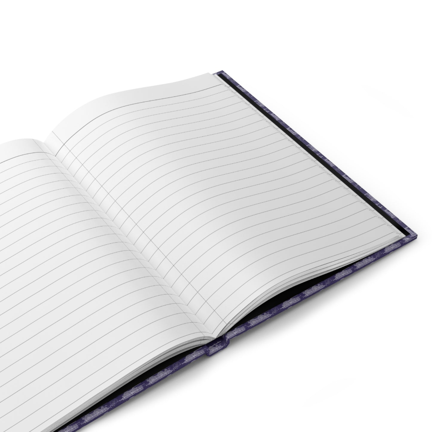Open R. Menzel locomotive blueprint journal showing 150 lined perforated pages for engineering notes - LeBonJournal
