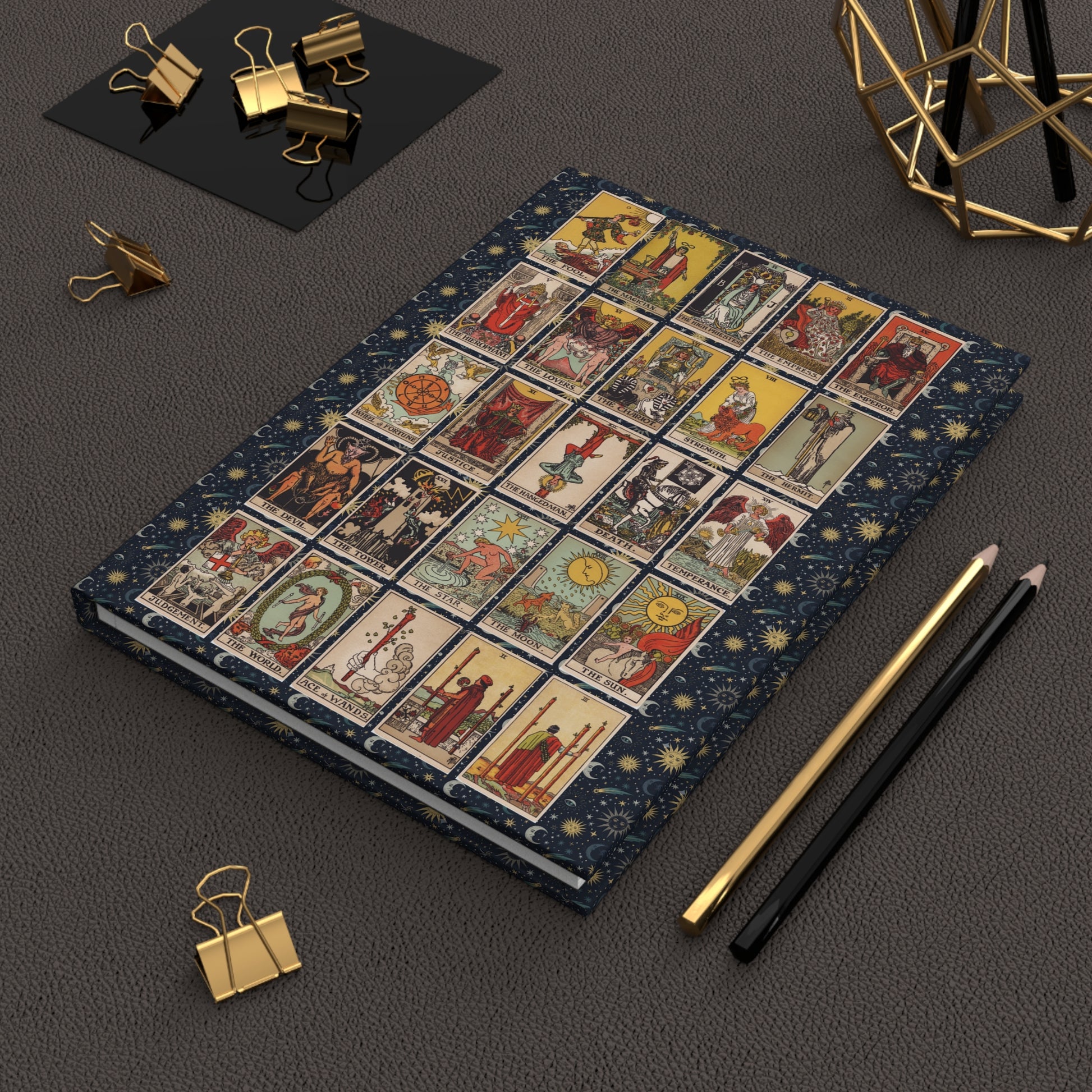 Lifestyle photo of Rider-Waite-Smith tarot journal styled for divination readings spiritual journaling and self-discovery - LeBonJournal