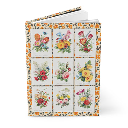 Robert Tyas floral bouquets journal with 1896 Victorian botanical illustrations mosaic - LeBonJournal