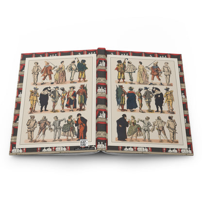 theatre hardcover journal spine and full-wrap V. Turati 1800s chromolithographic character design - LeBonJournal

