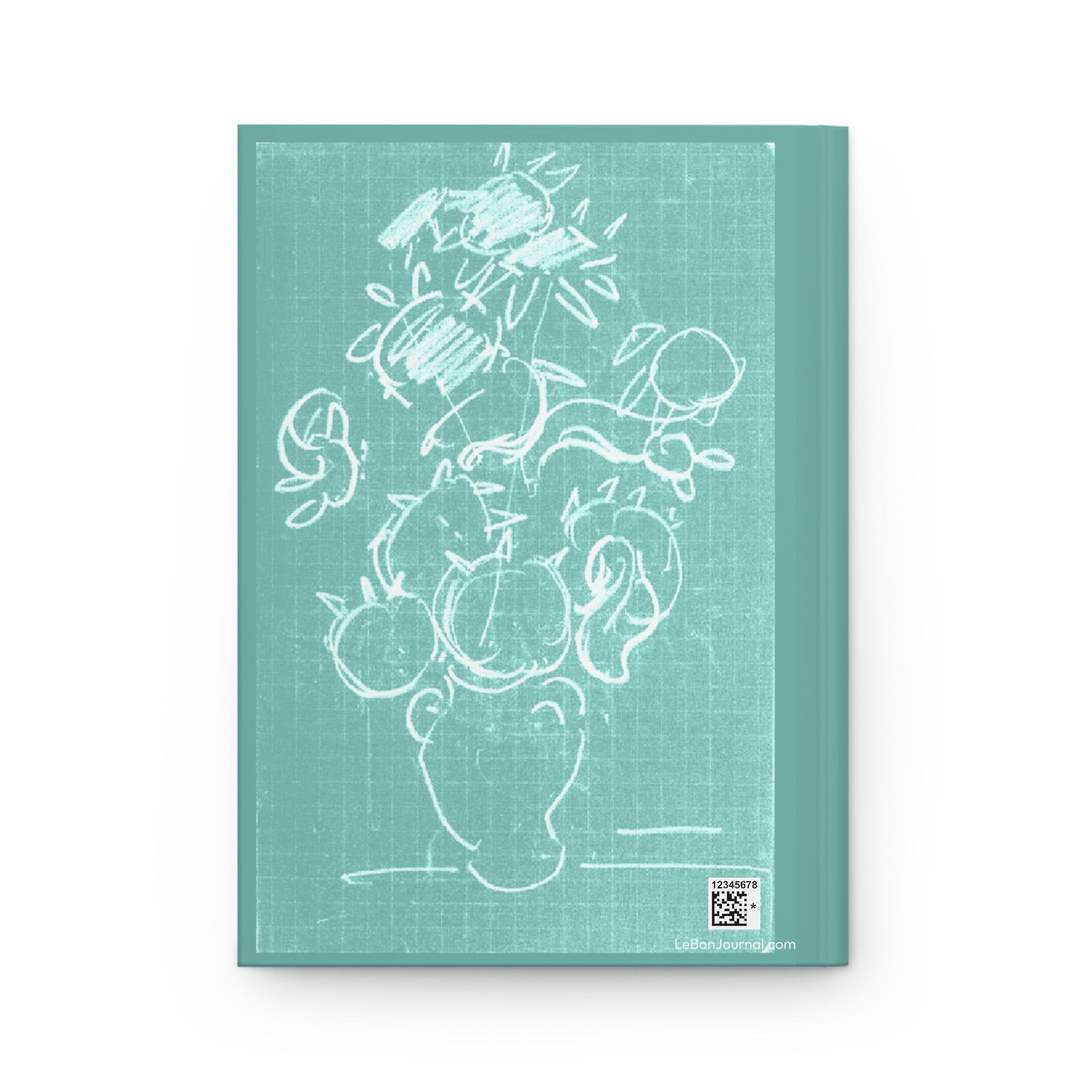 Back cover Van Gogh sunflower sketch circa 1890 negative interpretation white lines turquoise background Van Gogh Museum Amsterdam - LeBonJournal
