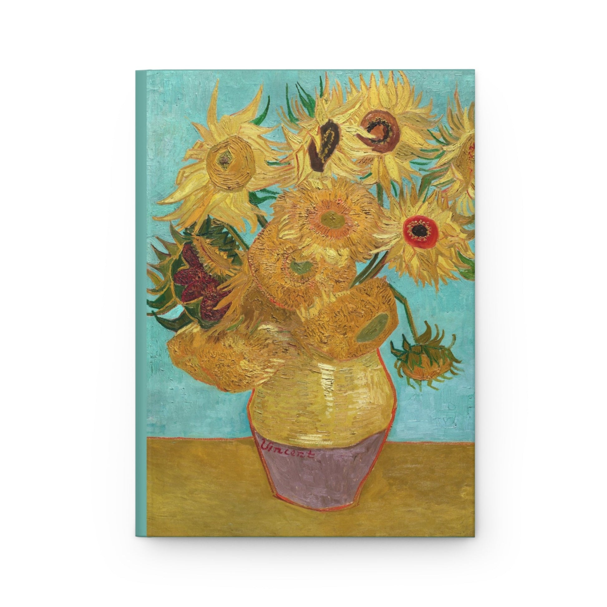 Front cover close-up Van Gogh Vase with Twelve Sunflowers 1888-1889 cadmium yellow brushstrokes Neue Pinakothek Philadelphia Museum - LeBonJournal