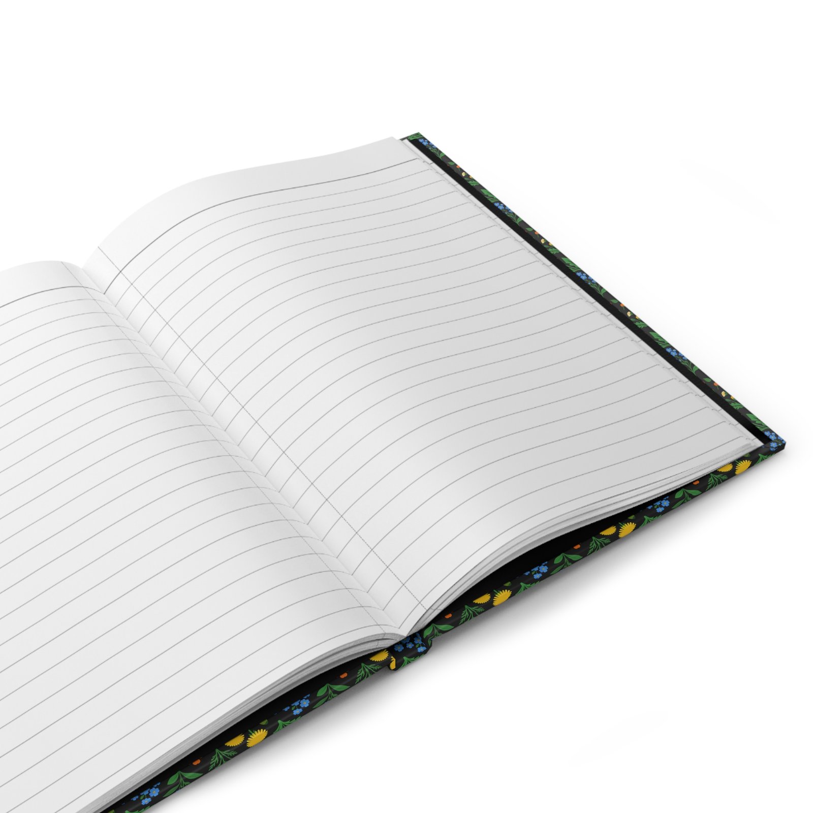 Wildflower Journal Interior Lined Pages Interior view showing lined stationery pages paired with historical Victorian botanical plates