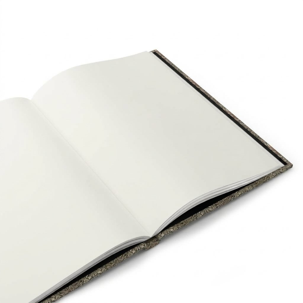 Turtle Anatomy Hardcover Journal Blank Pages Interior - Schöpf 1792 Open view of the Turtle Anatomy hardcover journal showing clean, smooth white unlined pages and archival binding inspired by Johann David Schöpf’s 1792 natural history engravings