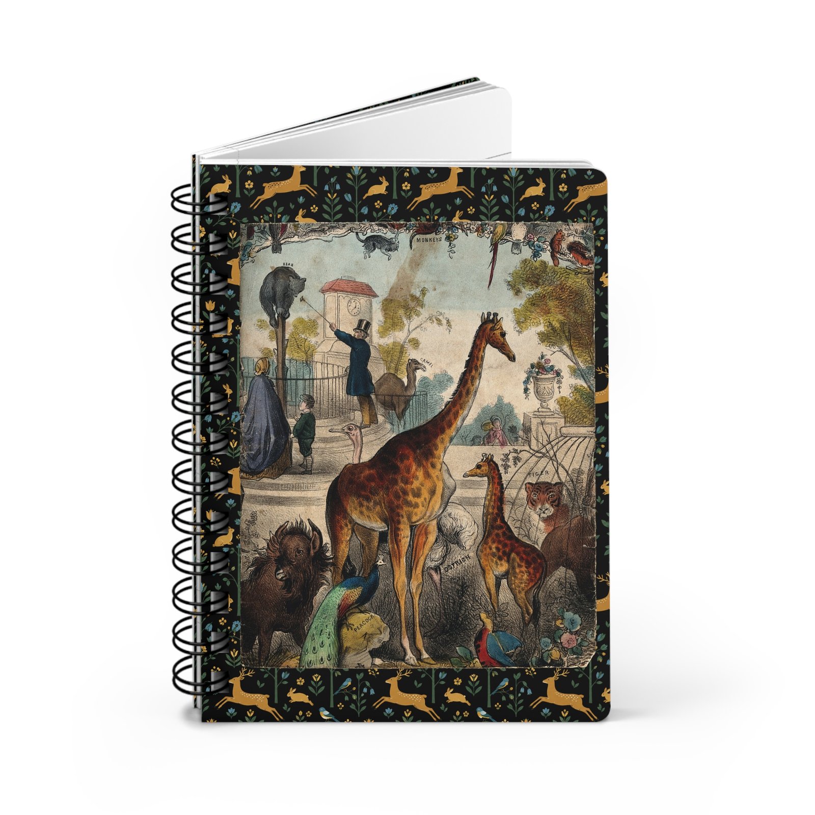 London Zoo Spiral Notebook Edition Spiral-bound notebook featuring the William Spooner London Zoo artwork cover