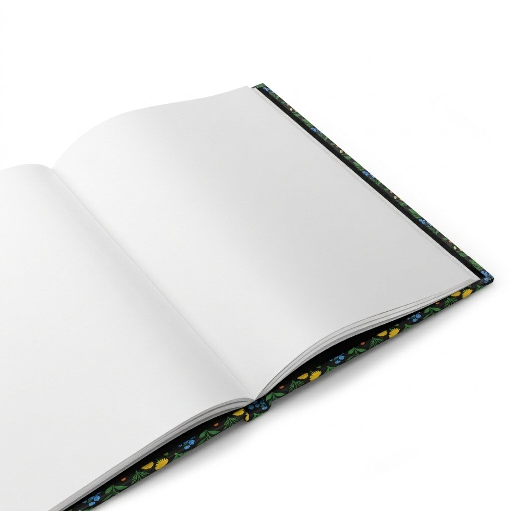 Wildflower Journal Interior Blank Pages Interior blank sketchbook pages with vintage botanical illustration detail