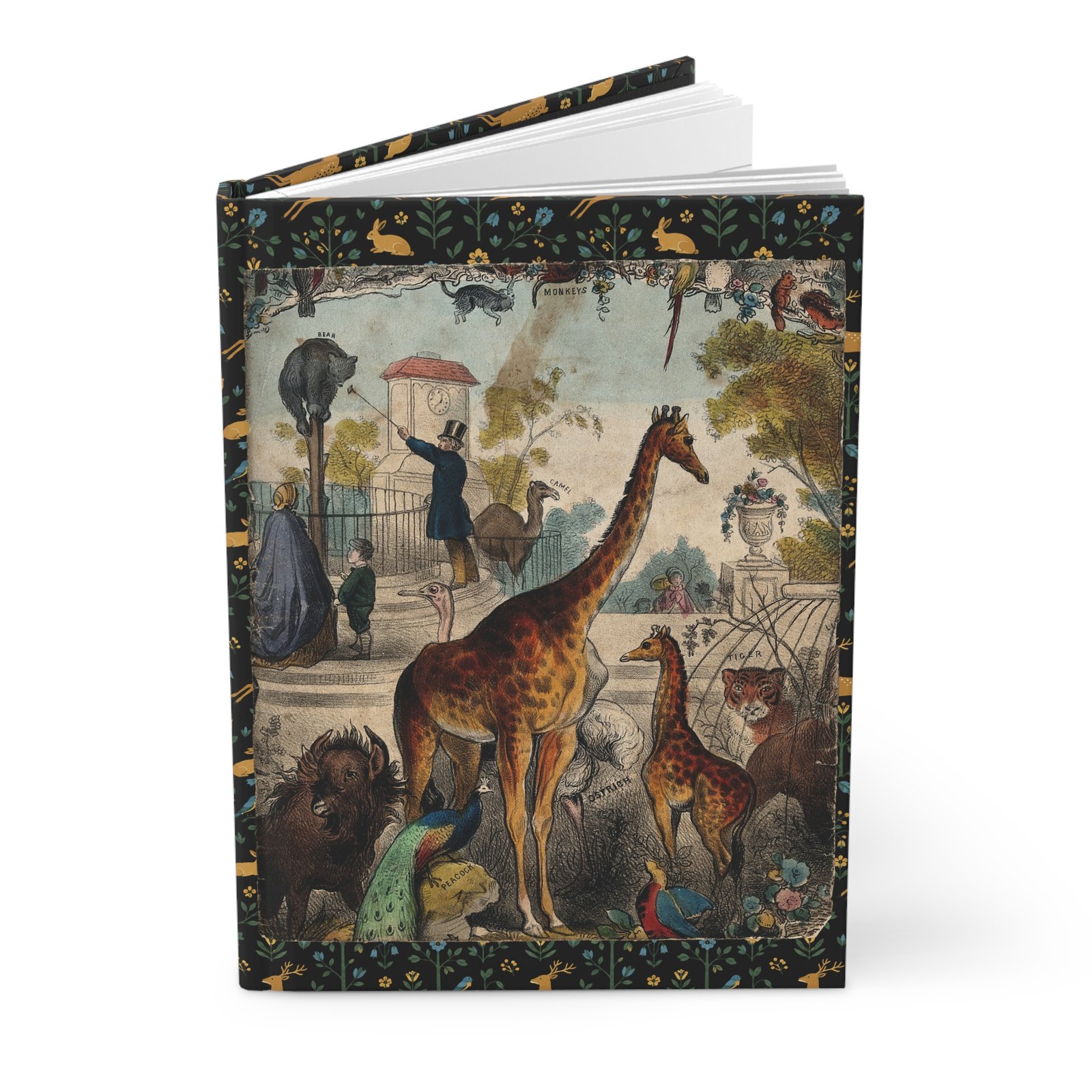 London Zoo Lined Journal - William Spooner Artwork Hardcover lined journal featuring William Spooner’s 1844 London Zoo and giraffe lithograph artwork